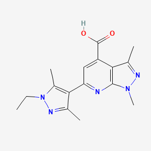 6-(1-ethyl-3,5-dimethyl-1H-pyrazol-4-yl)-1,3-dimethyl-1H-pyrazolo[3,4-b]pyridine-4-carboxylic acid