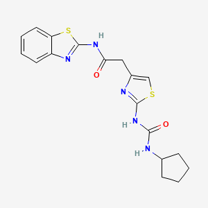 N-(benzo[d]thiazol-2-yl)-2-(2-(3-cyclopentylureido)thiazol-4-yl)acetamide