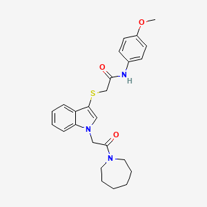2-((1-(2-(azepan-1-yl)-2-oxoethyl)-1H-indol-3-yl)thio)-N-(4-methoxyphenyl)acetamide