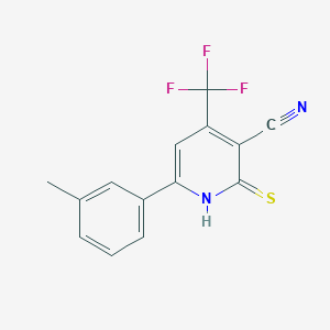 molecular formula C14H9F3N2S B2504861 6-(3-甲基苯基)-2-硫代-4-(三氟甲基)吡啶-3-腈 CAS No. 1271475-63-8