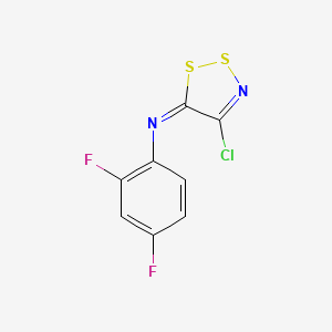molecular formula C8H3ClF2N2S2 B2504863 N-(4-chloro-5H-1,2,3-dithiazol-5-yliden)-2,4-difluoroaniline CAS No. 169776-11-8