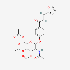 molecular formula C27H29NO11 B2504864 [5-乙酰氨基-3,4-二乙酰氧基-6-[4-[(E)-3-(呋喃-2-基)丙-2-烯酰]苯氧基]氧杂-2-基]甲基乙酸酯 CAS No. 1094814-38-6