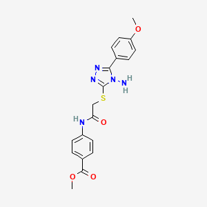 molecular formula C19H19N5O4S B2504871 methyl 4-[({[4-amino-5-(4-methoxyphenyl)-4H-1,2,4-triazol-3-yl]sulfanyl}acetyl)amino]benzoate CAS No. 784186-87-4