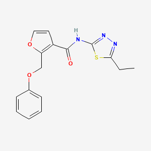 molecular formula C16H15N3O3S B2504872 N-(5-乙基-1,3,4-噻二唑-2-基)-2-(苯氧甲基)呋喃-3-甲酰胺 CAS No. 878716-84-8