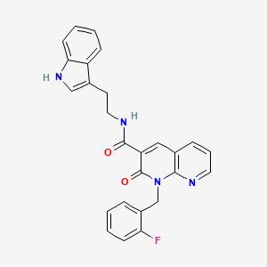 molecular formula C26H21FN4O2 B2504873 1-(2-fluorobenzyl)-N-[2-(1H-indol-3-yl)ethyl]-2-oxo-1,2-dihydro-1,8-naphthyridine-3-carboxamide CAS No. 1005296-42-3