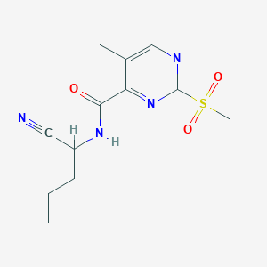 molecular formula C12H16N4O3S B2504876 N-(1-Cyanobutyl)-5-methyl-2-methylsulfonylpyrimidine-4-carboxamide CAS No. 2411268-05-6