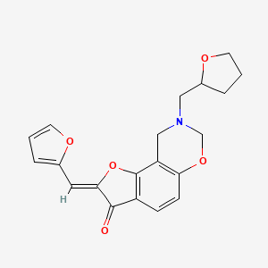 molecular formula C20H19NO5 B2504891 (Z)-2-(furan-2-ylmethylene)-8-((tetrahydrofuran-2-yl)methyl)-8,9-dihydro-2H-benzofuro[7,6-e][1,3]oxazin-3(7H)-one CAS No. 951927-89-2