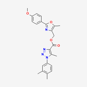 molecular formula C24H24N4O4 B2504893 [2-(4-methoxyphenyl)-5-methyl-1,3-oxazol-4-yl]methyl 1-(3,4-dimethylphenyl)-5-methyl-1H-1,2,3-triazole-4-carboxylate CAS No. 946353-68-0