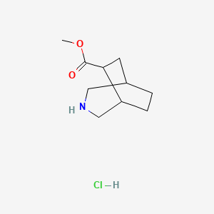 molecular formula C10H18ClNO2 B2504896 Methyl-3-Azabicyclo[3.2.2]nonan-6-carboxylat; Hydrochlorid CAS No. 2361644-86-0