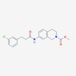molecular formula C20H21ClN2O3 B2504899 methyl 7-(3-(3-chlorophenyl)propanamido)-3,4-dihydroisoquinoline-2(1H)-carboxylate CAS No. 2034573-29-8