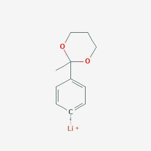 molecular formula C11H13LiO2 B025049 Lithium;2-methyl-2-phenyl-1,3-dioxane CAS No. 110347-00-7