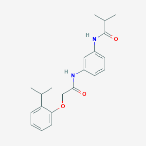 molecular formula C21H26N2O3 B250490 N-(3-{[(2-isopropylphenoxy)acetyl]amino}phenyl)-2-methylpropanamide 