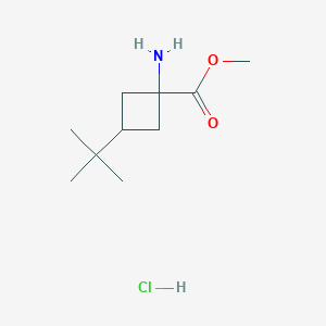 molecular formula C10H20ClNO2 B2504904 1-氨基-3-叔丁基环丁烷-1-甲酸甲酯;盐酸盐 CAS No. 2580238-10-2