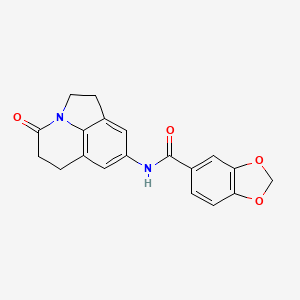 molecular formula C19H16N2O4 B2504905 N-(4-oxo-2,4,5,6-tetrahydro-1H-pyrrolo[3,2,1-ij]quinolin-8-yl)benzo[d][1,3]dioxole-5-carboxamide CAS No. 898418-75-2