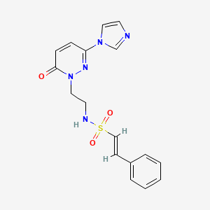 molecular formula C17H17N5O3S B2504907 (E)-N-(2-(3-(1H-imidazol-1-yl)-6-oxopyridazin-1(6H)-yl)ethyl)-2-phenylethenesulfonamide CAS No. 1396890-91-7