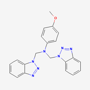 molecular formula C21H19N7O B2504909 N,N-Bis(1H-1,2,3-benzotriazol-1-ylmethyl)-4-methoxyaniline CAS No. 127395-23-7