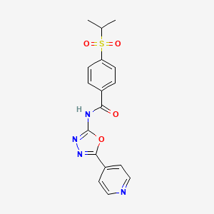 molecular formula C17H16N4O4S B2504911 4-(isopropylsulfonyl)-N-(5-(pyridin-4-yl)-1,3,4-oxadiazol-2-yl)benzamide CAS No. 941957-20-6