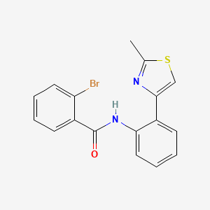 molecular formula C17H13BrN2OS B2504940 2-bromo-N-(2-(2-methylthiazol-4-yl)phenyl)benzamide CAS No. 1705880-97-2