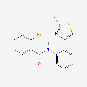 molecular formula C17H13BrN2OS B2504940 2-bromo-N-(2-(2-metiltiazol-4-il)fenil)benzamida CAS No. 1705880-97-2