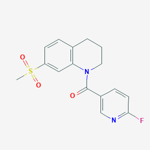 molecular formula C16H15FN2O3S B2504941 (6-Fluoropyridin-3-yl)-(7-methylsulfonyl-3,4-dihydro-2H-quinolin-1-yl)methanone CAS No. 2411235-87-3