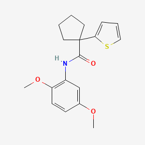 molecular formula C18H21NO3S B2504949 N-(2,5-dimethoxyphenyl)-1-(thiophen-2-yl)cyclopentanecarboxamide CAS No. 1049573-77-4