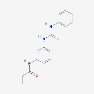 molecular formula C16H17N3OS B250495 N-{3-[(anilinocarbothioyl)amino]phenyl}propanamide 