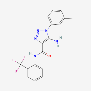molecular formula C17H14F3N5O B2504950 5-amino-1-(3-methylphenyl)-N-[2-(trifluoromethyl)phenyl]-1H-1,2,3-triazole-4-carboxamide CAS No. 951903-21-2