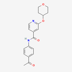 molecular formula C19H20N2O4 B2504968 N-(4-acetylphenyl)-2-((tetrahydro-2H-pyran-4-yl)oxy)isonicotinamide CAS No. 2034362-84-8
