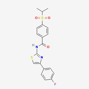 molecular formula C19H17FN2O3S2 B2504969 N-(4-(4-fluorophenyl)thiazol-2-yl)-4-(isopropylsulfonyl)benzamide CAS No. 919754-22-6