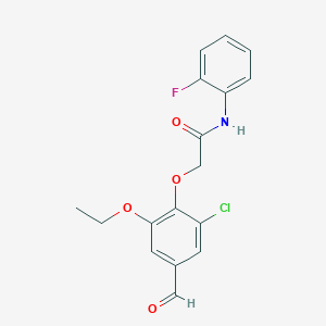 molecular formula C17H15ClFNO4 B2504971 2-(2-chloro-6-ethoxy-4-formylphenoxy)-N-(2-fluorophenyl)acetamide CAS No. 863024-06-0