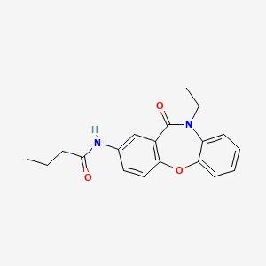 molecular formula C19H20N2O3 B2504977 N-(10-ethyl-11-oxo-10,11-dihydrodibenzo[b,f][1,4]oxazepin-2-yl)butanamide CAS No. 922081-72-9