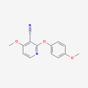 molecular formula C14H12N2O3 B2504982 4-Methoxy-2-(4-methoxyphenoxy)pyridine-3-carbonitrile CAS No. 339016-66-9