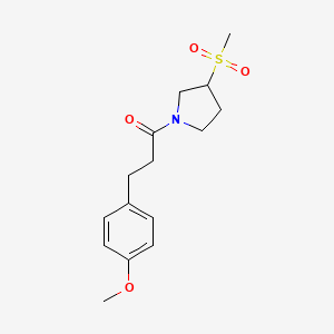 molecular formula C15H21NO4S B2504989 3-(4-Methoxyphenyl)-1-(3-(methylsulfonyl)pyrrolidin-1-yl)propan-1-one CAS No. 1448051-29-3
