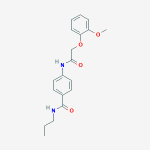 molecular formula C19H22N2O4 B250499 4-{[(2-methoxyphenoxy)acetyl]amino}-N-propylbenzamide 