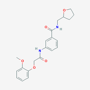 molecular formula C21H24N2O5 B250500 3-{[(2-methoxyphenoxy)acetyl]amino}-N-(tetrahydro-2-furanylmethyl)benzamide 