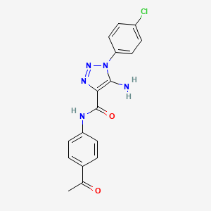 molecular formula C17H14ClN5O2 B2505004 N-(4-acetylphenyl)-5-amino-1-(4-chlorophenyl)-1H-1,2,3-triazole-4-carboxamide CAS No. 951894-02-3