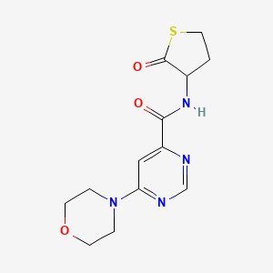 molecular formula C13H16N4O3S B2505005 6-(morpholin-4-yl)-N-(2-oxothiolan-3-yl)pyrimidine-4-carboxamide CAS No. 1903821-65-7