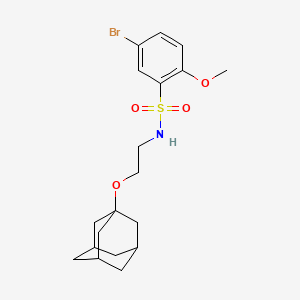 molecular formula C19H26BrNO4S B2505006 N-[2-(adamantan-1-yloxy)ethyl]-5-bromo-2-methoxybenzene-1-sulfonamide CAS No. 695194-60-6