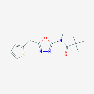 molecular formula C12H15N3O2S B2505012 N-(5-(thiophen-2-ylmethyl)-1,3,4-oxadiazol-2-yl)pivalamide CAS No. 1049195-89-2
