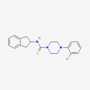 molecular formula C20H22FN3S B2505013 N-(2,3-dihydro-1H-inden-2-yl)-4-(2-fluorophenyl)piperazine-1-carbothioamide CAS No. 391876-05-4