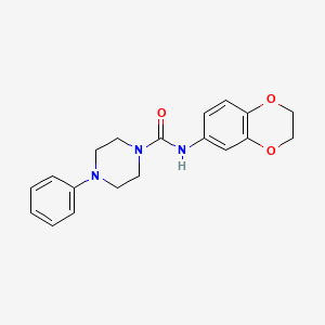molecular formula C19H21N3O3 B2505015 N-(2,3-dihydro-1,4-benzodioxin-6-yl)-4-phenylpiperazine-1-carboxamide CAS No. 865659-66-1