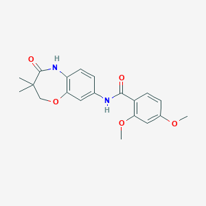 molecular formula C20H22N2O5 B2505016 N-(3,3-dimethyl-4-oxo-2,3,4,5-tetrahydrobenzo[b][1,4]oxazepin-8-yl)-2,4-dimethoxybenzamide CAS No. 921584-73-8