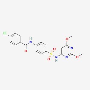molecular formula C19H17ClN4O5S B2505017 4-氯-N-{4-[(2,6-二甲氧嘧啶-4-基)磺酰胺基]苯基}苯甲酰胺 CAS No. 312743-84-3