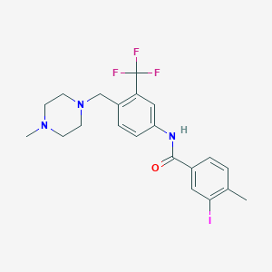 molecular formula C21H23F3IN3O B2505019 3-iodo-4-methyl-N-(4-((4-methylpiperazin-1-yl)methyl)-3-(trifluoromethyl)phenyl)benzamide CAS No. 943320-50-1
