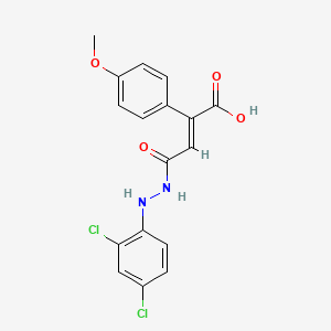 molecular formula C17H14Cl2N2O4 B2505027 4-[2-(2,4-Dichlorophenyl)hydrazino]-2-(4-methoxyphenyl)-4-oxo-2-butenoic acid CAS No. 339016-69-2
