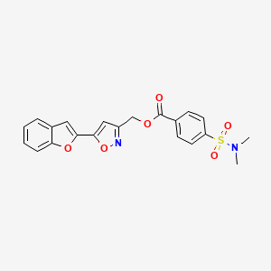 molecular formula C21H18N2O6S B2505031 (5-(benzofuran-2-yl)isoxazol-3-yl)methyl 4-(N,N-dimethylsulfamoyl)benzoate CAS No. 1105203-16-4