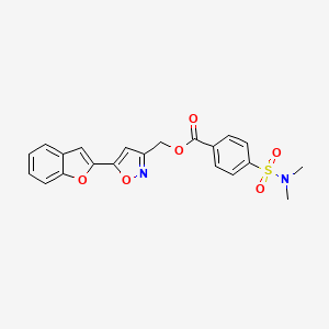 molecular formula C21H18N2O6S B2505031 [5-(1-benzofuran-2-yl)-1,2-oxazol-3-yl]methyl 4-(dimethylsulfamoyl)benzoate CAS No. 1105203-16-4