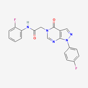 molecular formula C19H13F2N5O2 B2505032 N-(2-fluorophenyl)-2-(1-(4-fluorophenyl)-4-oxo-1H-pyrazolo[3,4-d]pyrimidin-5(4H)-yl)acetamide CAS No. 852450-38-5
