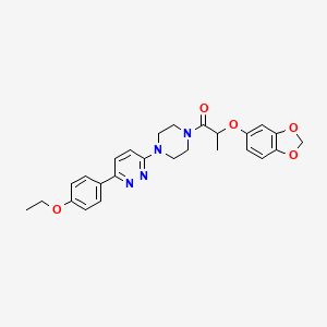 molecular formula C26H28N4O5 B2505033 2-(Benzo[d][1,3]dioxol-5-yloxy)-1-(4-(6-(4-ethoxyphenyl)pyridazin-3-yl)piperazin-1-yl)propan-1-one CAS No. 1049302-79-5