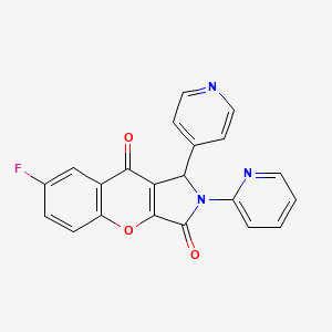 molecular formula C21H12FN3O3 B2505040 7-氟-2-(吡啶-2-基)-1-(吡啶-4-基)-1,2-二氢苯并[2,3-c]吡咯-3,9-二酮 CAS No. 886142-83-2